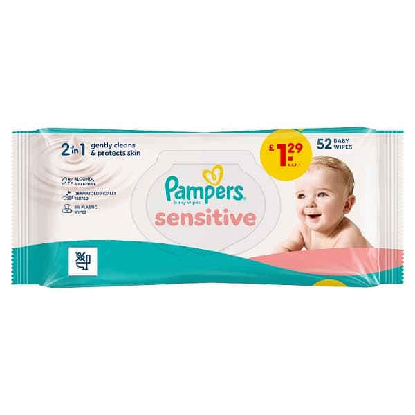 Pampers Sensitive Baby Wipes 52 pack